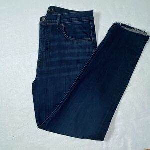 Veronica Beard Jeans Kate Size 32/14 Skinny Blue Stretch Denim High Ride Fray He